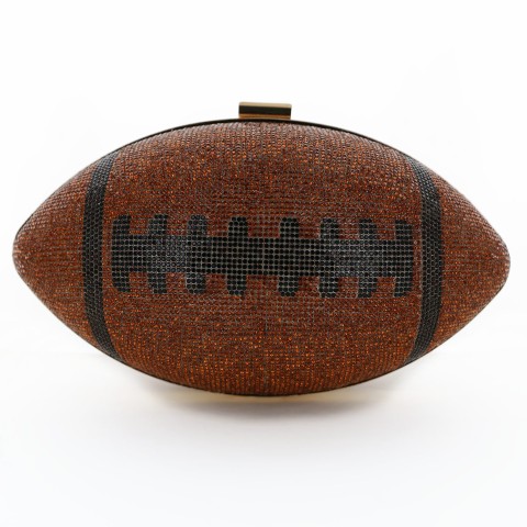 Women Football Shape Rhinestone Evening Clutch Bag