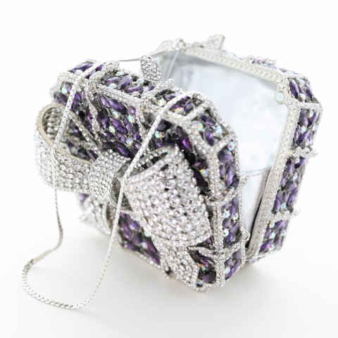 Crystal-Embellished Bow Evening Clutch