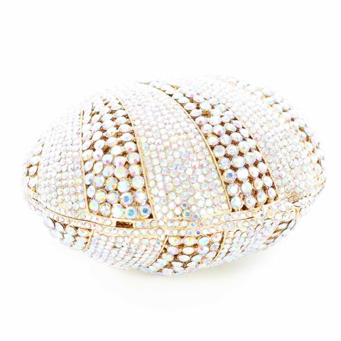 Crystal-Embellished Sea Shell Evening Clutch