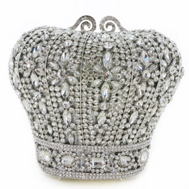 Crystal-Embellished Royal Crown Evening Clutch