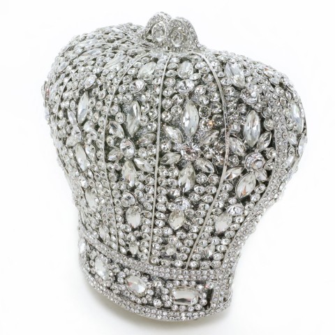 Crystal-Embellished Royal Crown Evening Clutch