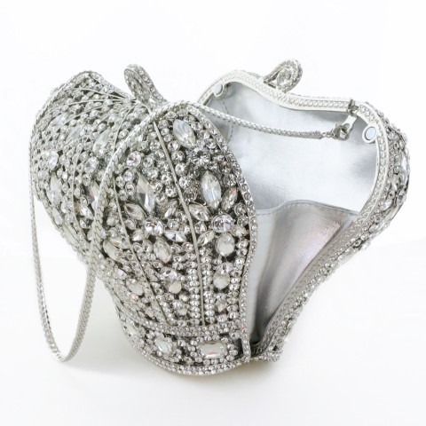 Crystal-Embellished Royal Crown Evening Clutch