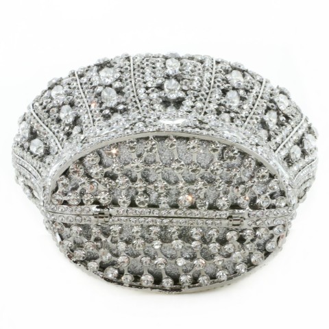 Crystal-Embellished Royal Crown Evening Clutch