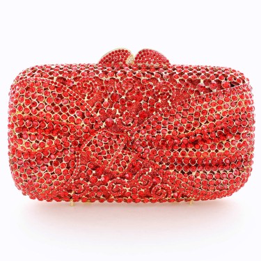 Crystal-Embellished Bow Evening Clutch