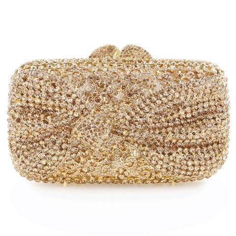 Crystal-Embellished Bow Evening Clutch