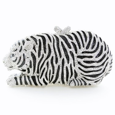 Crystal-Embellished Tiger Evening Clutch (Large)