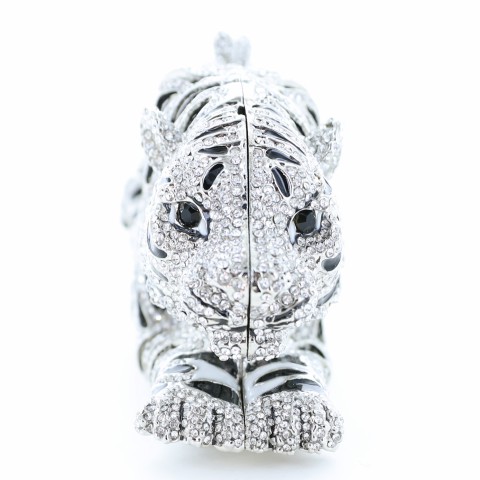 Crystal-Embellished Tiger Evening Clutch (Large)