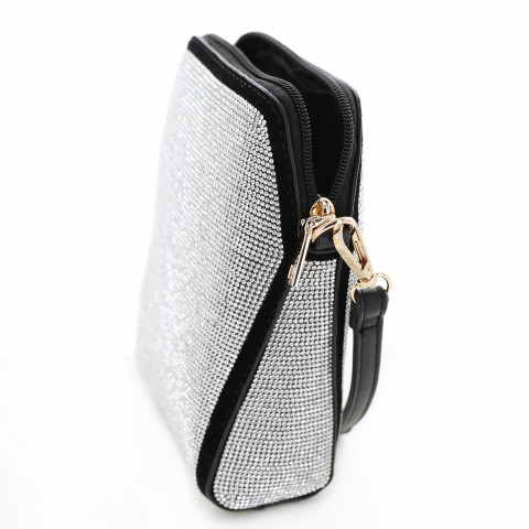 Crystal Rhinestone-Embellished Clutch Bag