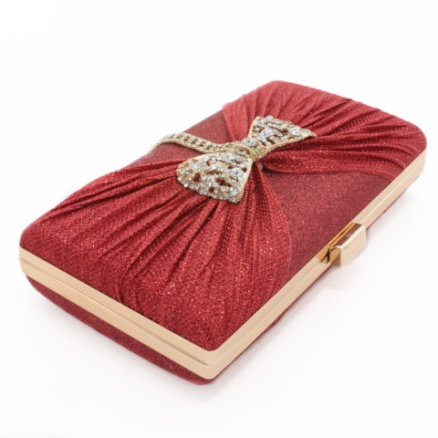 Glitter Rhinestone Bow Evening Clutch Purses