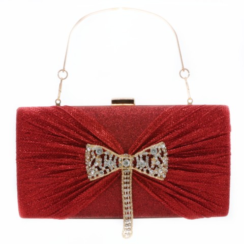 Glitter Rhinestone Bow Evening Clutch Purses