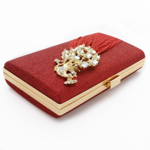 Glitter Rhinestone Pecok Evening Clutch Purses