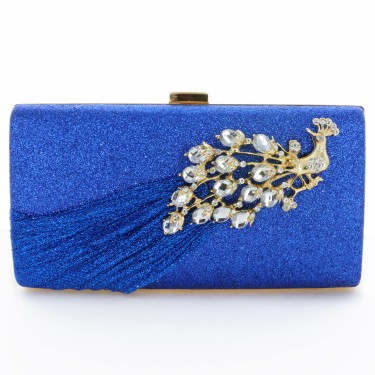 Glitter Rhinestone Pecok Evening Clutch Purses