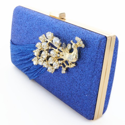 Glitter Rhinestone Pecok Evening Clutch Purses