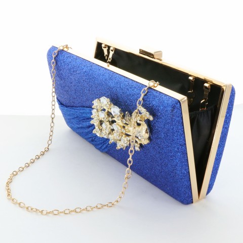 Glitter Rhinestone Pecok Evening Clutch Purses