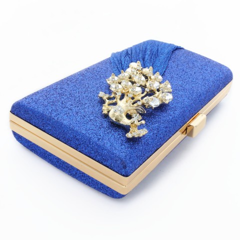 Glitter Rhinestone Pecok Evening Clutch Purses