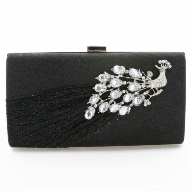 Glitter Rhinestone Pecok Evening Clutch Purses