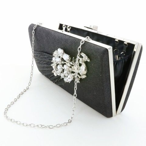 Glitter Rhinestone Pecok Evening Clutch Purses