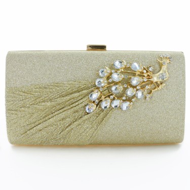 Glitter Rhinestone Pecok Evening Clutch Purses