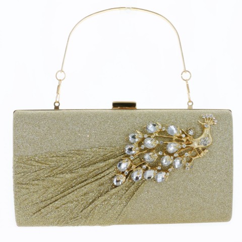 Glitter Rhinestone Pecok Evening Clutch Purses