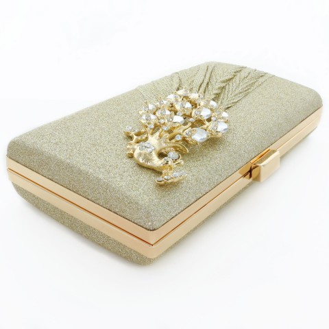 Glitter Rhinestone Pecok Evening Clutch Purses