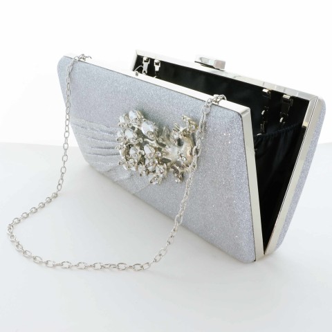 Glitter Rhinestone Pecok Evening Clutch Purses