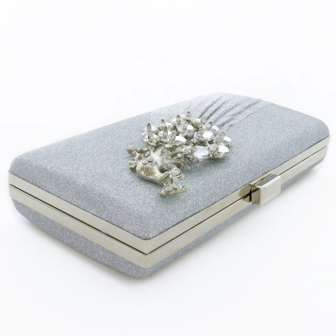 Glitter Rhinestone Pecok Evening Clutch Purses